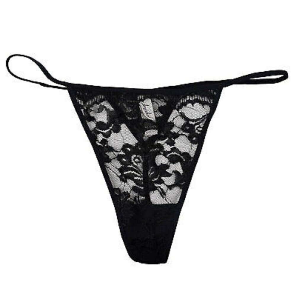 JEZEBEL Women's 3805P Lace Thong Underwear Black ( M )
